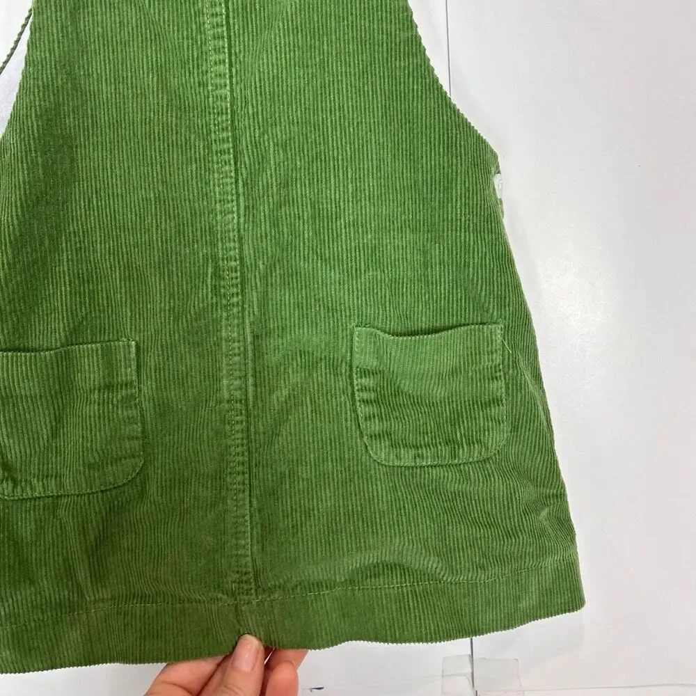 Bella Bliss Dress Girls 4 Green Cotton Corduroy Overall Jumper Sleeveless pinafo